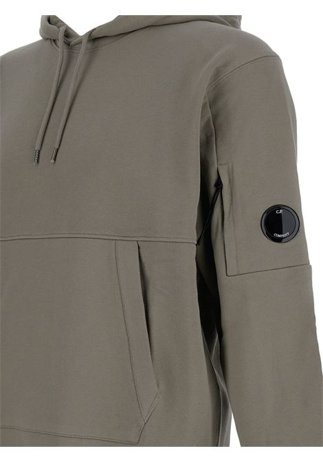 felpa diagonal raised fleece hood lens uomo grigia C.P. COMPANY | 19CMSS714A-005086W356